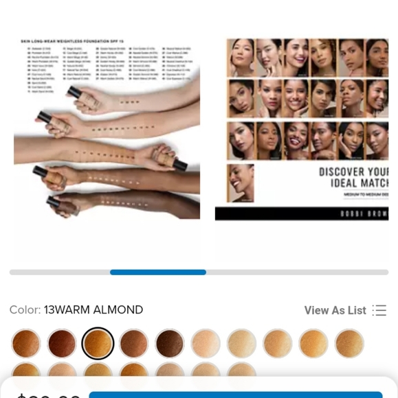 Bobbi Brown | Skin Long-Wear Fluid Powder Foundation | W-086 Warm Almond .44oz - Picture 6 of 7